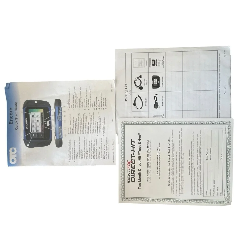 OTC Encore OBD II Scan Tool Wi-fi Enabled, Expired Subscription With Cables Case